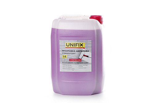 Грунтовка акриловая концентрат 1:4 глубокого проникновения 10кг (с индикатором) UNIFIX Ровно - изображение 1
