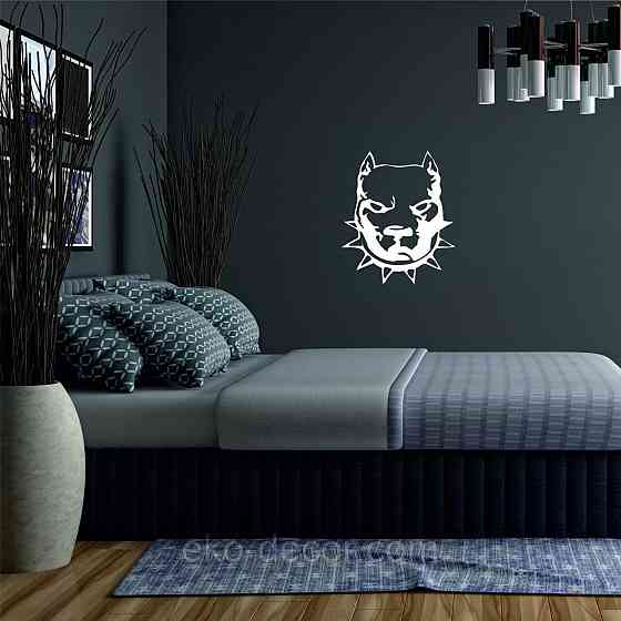 Декоративное настенное Панно «Питбуль», Декор на стену 70*59 см, Белый Киев