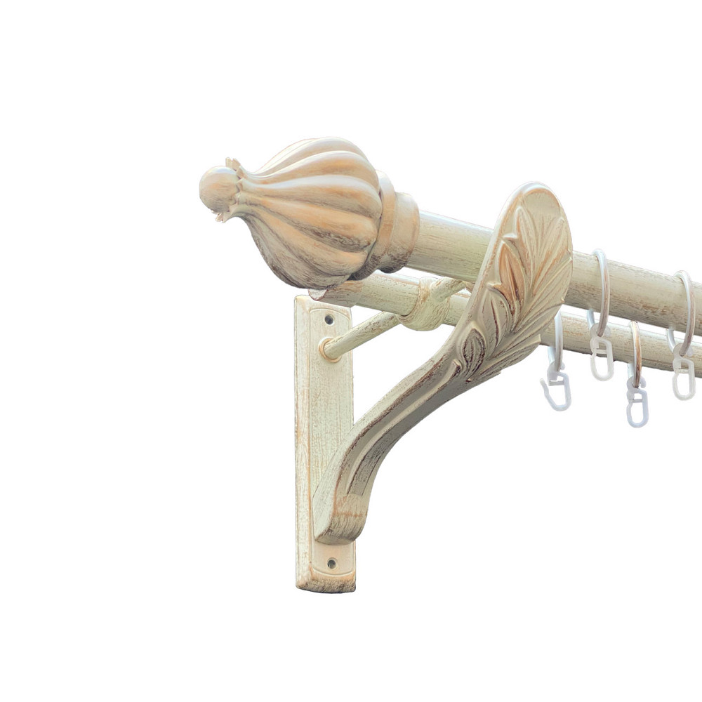 Карниз Orvit Таджа металевий дворядний ретро Біле Золото 25\19 мм 160 см (00-00010578) Львів - фото 1