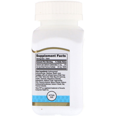 Мінерали 21st Century Залізо повільного вивільнення, 60 таблеток (CEN-27343) Вінниця - фото 2