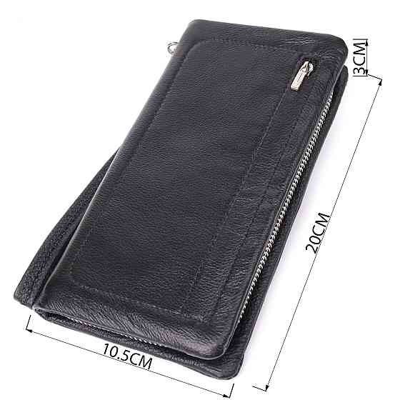 Женский кожаный кошелек-клатч с отделением под телефон ST Leather 23101 Черный Киев