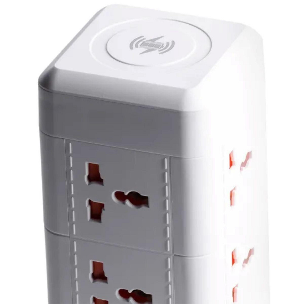Мережевий фільтр подовжувач 2.8 м з лампою на 9 універсальних розеток з 2 USB, 1 Type-C, бездротова зарядка HP-5-5 Київ - фото 9
