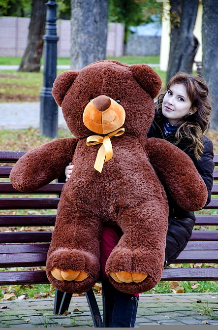 Плюшевий ведмедик М'яка іграшка Ветли 130 см Шоколадний Тернопіль - фото 7