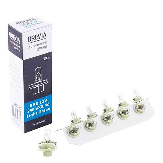 Лампа розжарювання Brevia BAX 12V 2W BX8,4d Light Green CP, 10шт Киев