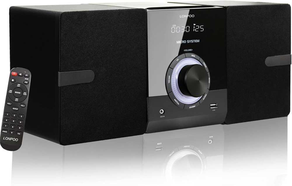 Музыкальный центр Hi-Fi микросистема LONPOO LP-886: CD-плеер, Bluetooth, USB, FM-радио, 30 Вт, DSP, Пульт ДУ, Black Киев - изображение 2