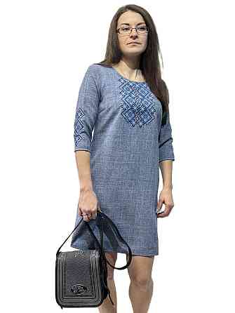 Жіноча вишита сукня в джинсовому кольорі Київ