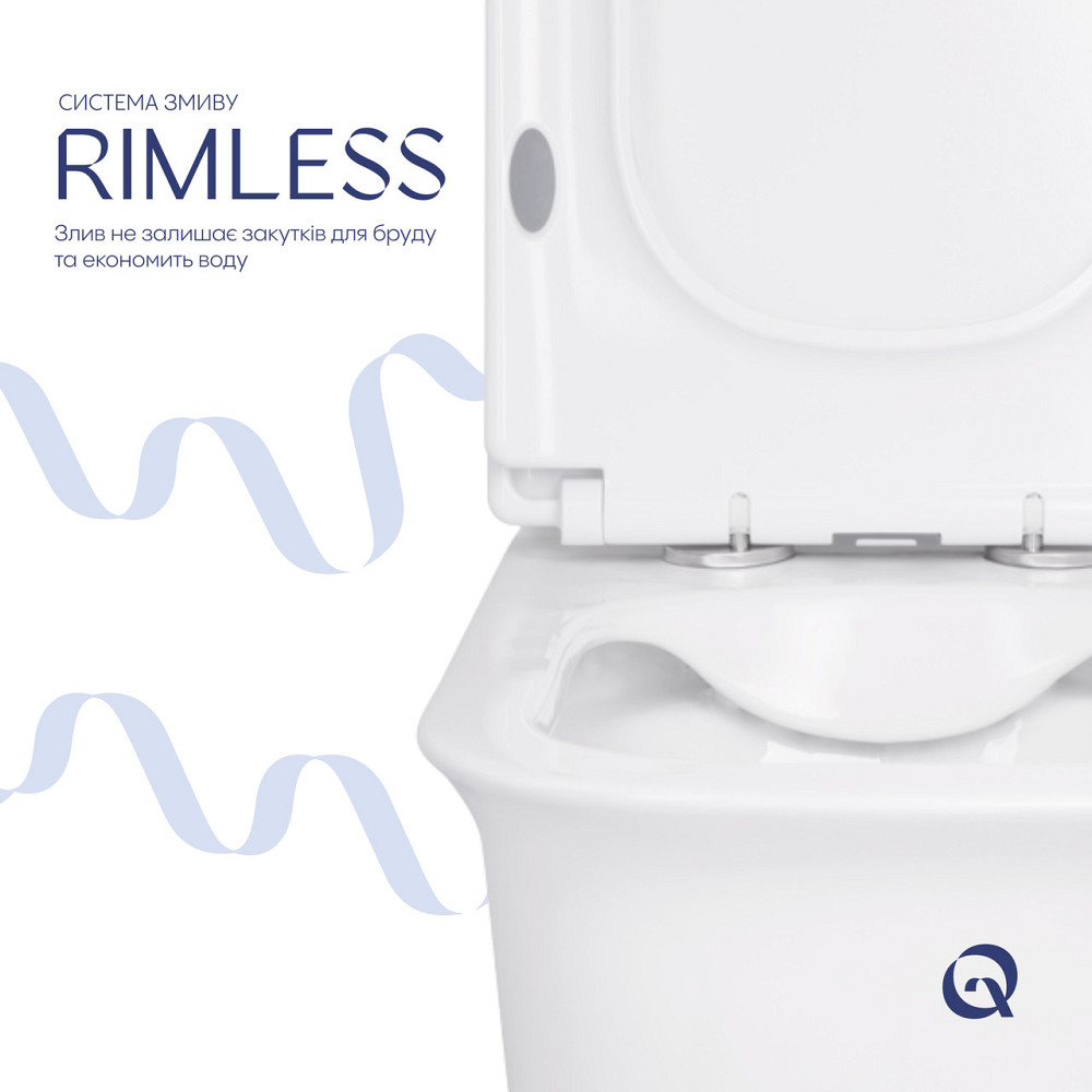 Унітаз-компакт Qtap Nando безобідковий із сидінням Soft-close QT12221222AW Київ - фото 5