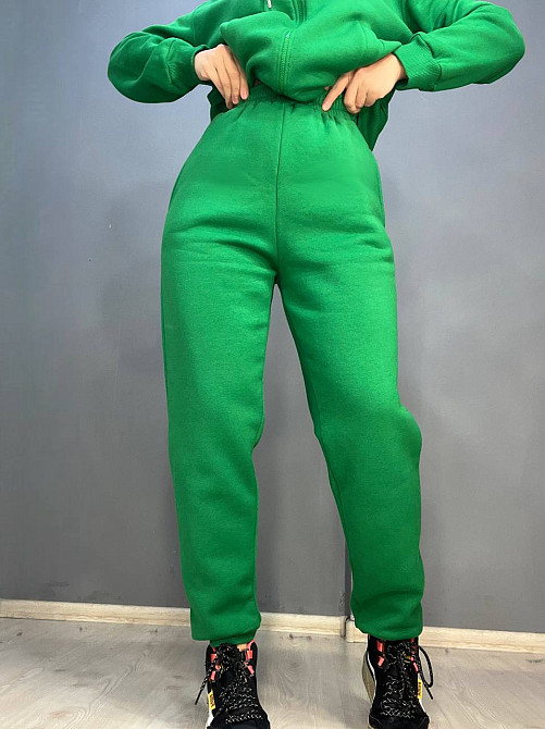 Штани жіночі Pepper&mint 24-13 спортивні джоггери резинка на талії утеплені зелені, зелений, L Київ - фото 1