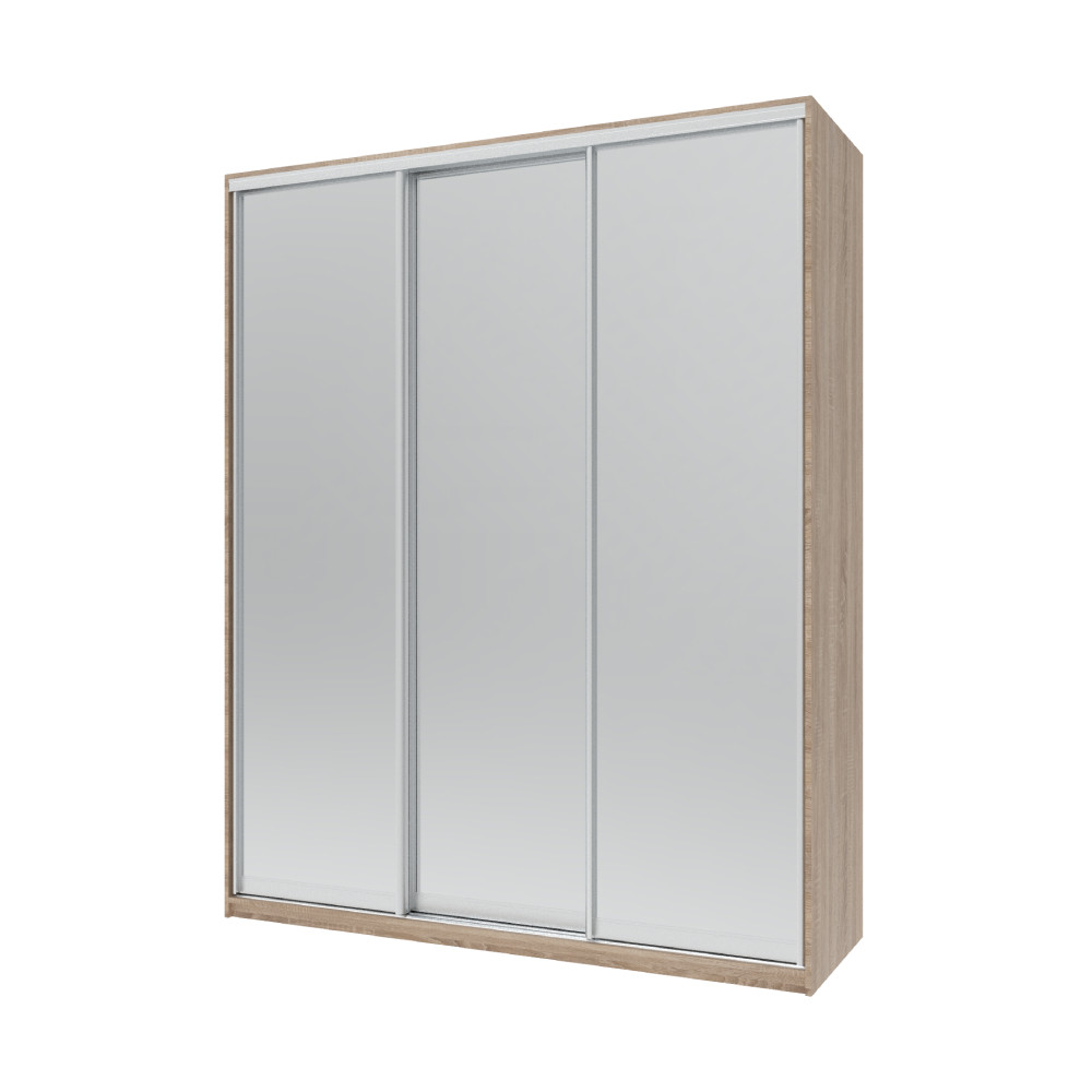Шкаф-купе трехдверный Doros Сити Лайт 180х60х225 см Дуб сонома/3 Зеркала (DRS-011094) Львов - изображение 2