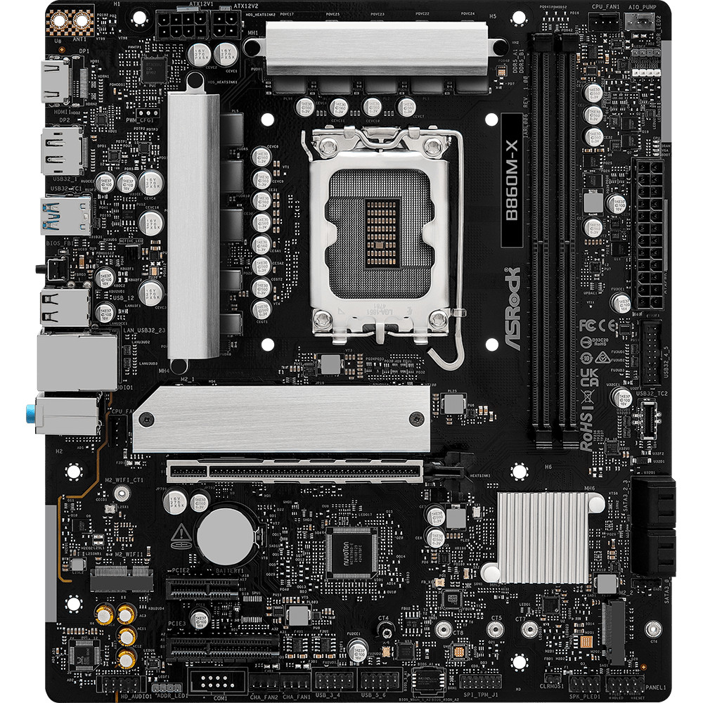 AsRock B860M-X (1851/B860, 2*DDR5, PCIex16, HDMI/DP, 4xSATA, 2xM.2, 2.5Glan, 7.1ch, mATX) Винница - изображение 1