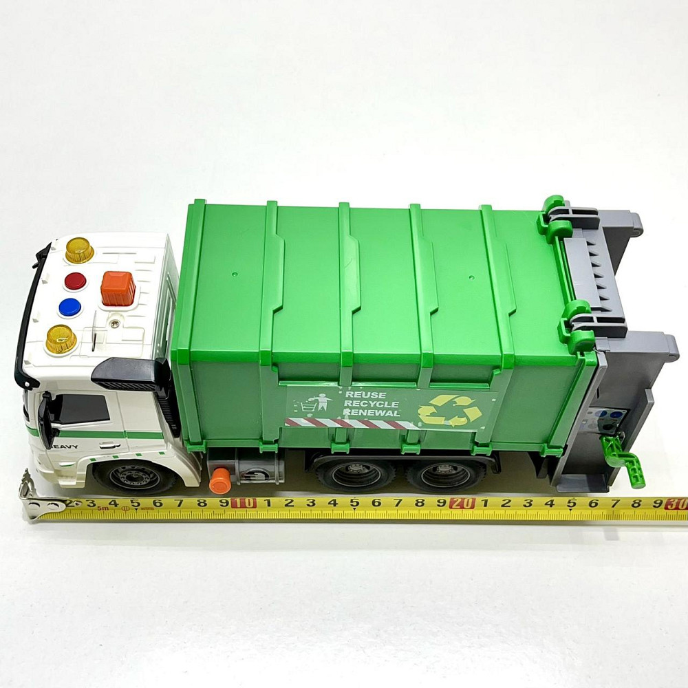 Сміттєвоз машинка інерційна звук підсвічування 1:16 Зелена (A1110-3-13) Чернігів - фото 4