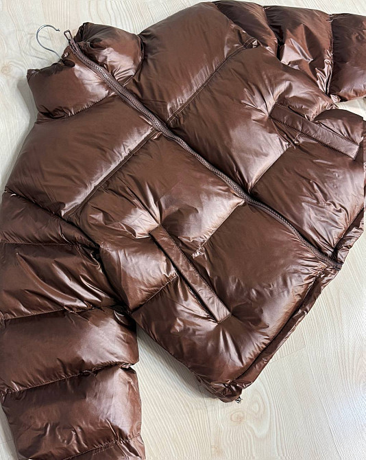 Куртка женская Lady Yep 10015 короткая глянцевая пуффер коричневая, коричневый, 44 Киев - изображение 6