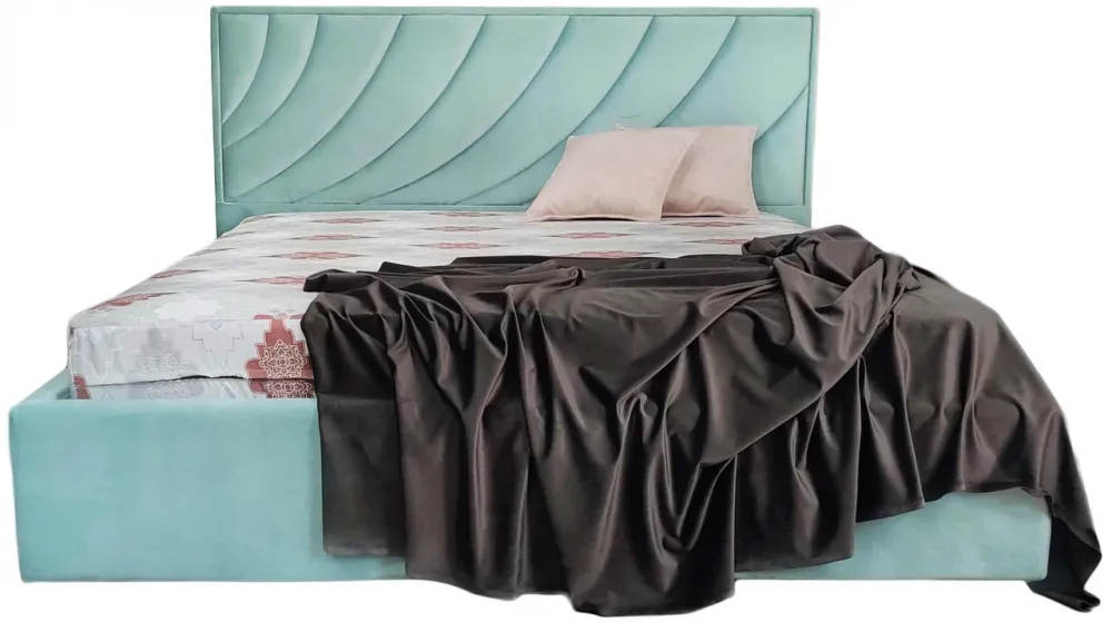 Кровать Двуспальная Laurel Comfort 160 x 190 см Simple С подъемным механизмом и нишей для белья Зеленый Киев - изображение 2