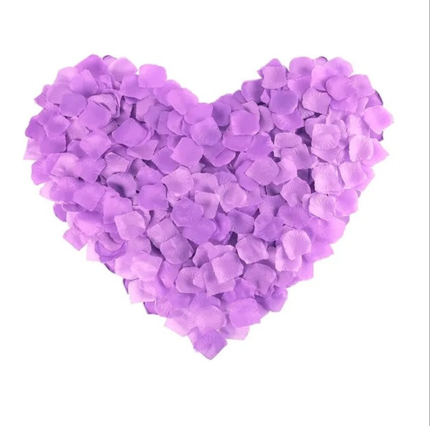 Штучні пелюстки троянд 200 штук 50 на 45 мм бузковий Київ - фото 2