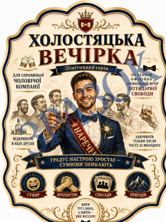 Этикетки на бутылку для мальчишника, наклейки на алкоголь на холостяцкую вечеринку, именной подарок для друга Одесса