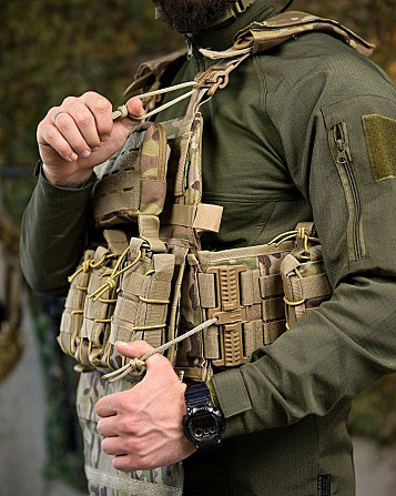 Плитоноска 4 быстрых сброса с напашником Cordura мультикам ПП7890 Киев - изображение 5