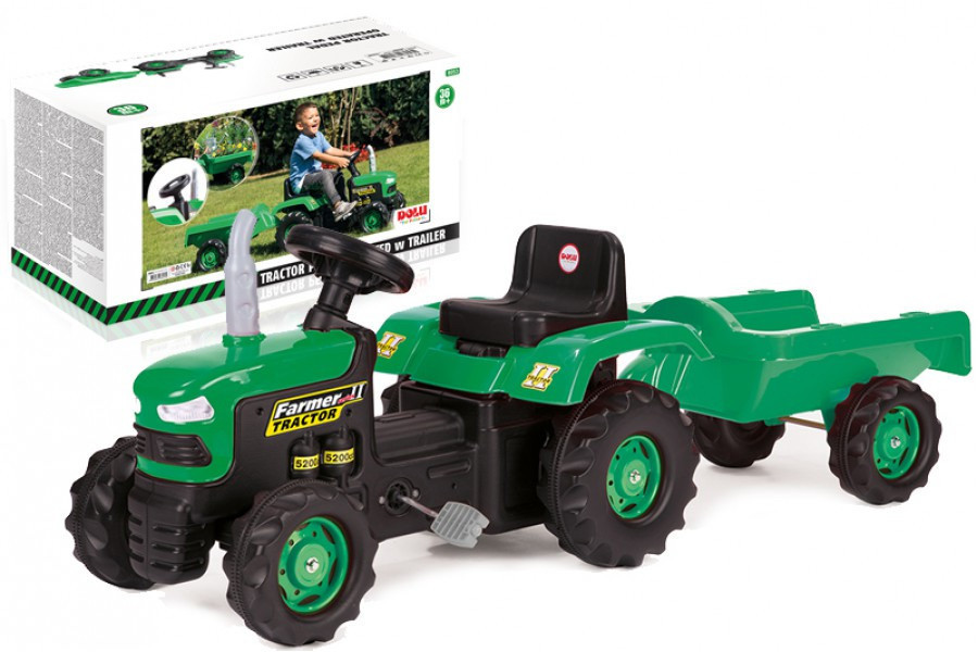 Дитячий педальний трактор із причепом DOLU 8053 на педалях для дітей Київ - фото 1