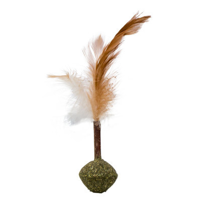 Игрушка для кошек Eastland Конус с перьями и мататаби 3х6.5 см (6970115703148) Винница - изображение 1