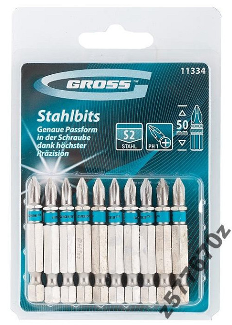 Набір біт РН1х50, сталь S2 (10шт) GROSS Полтава - фото 1