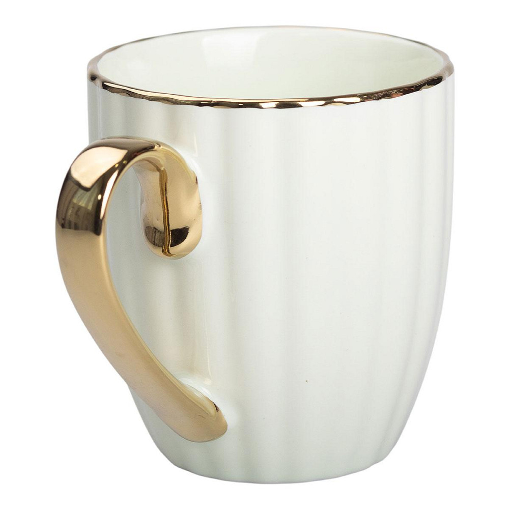 Кружка фарфоровая с золотым ободком и золотой ручкой 420 (мл) Мятный RX-N240629M Киев - изображение 2