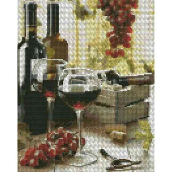Алмазна мозаїка "Вино у келихах" HX446 30х40 см Вінниця