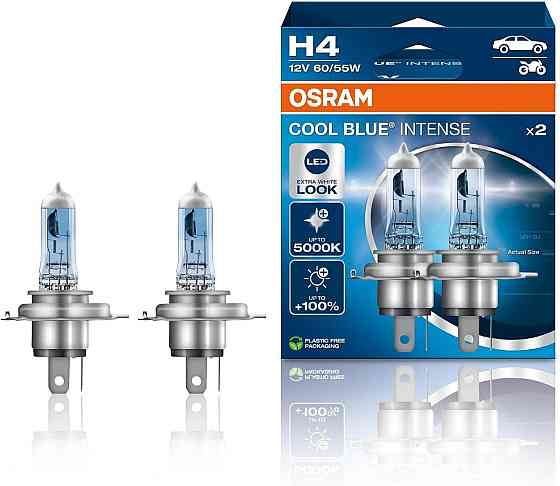Комплект галогенових ламп OSRAM H4 64193CBN-2HB Cool Blue Intense NG +100% 5000K 60/55W 12V P43t (2 шт) Харків