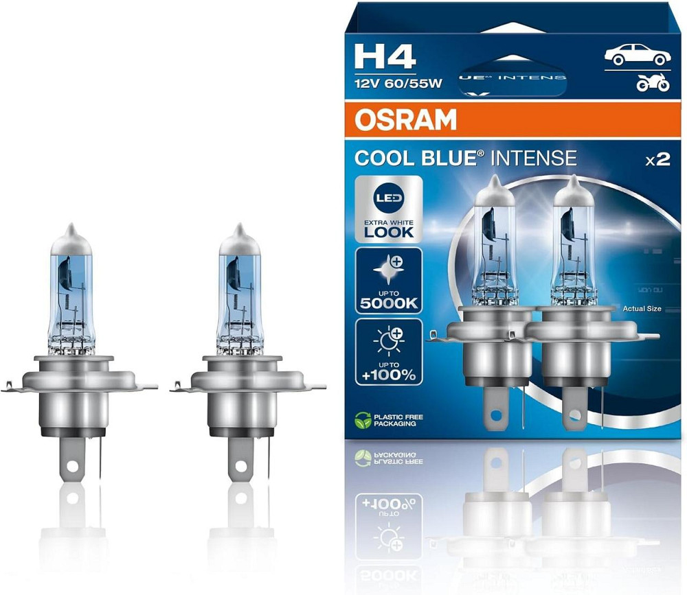 Комплект галогенових ламп OSRAM H4 64193CBN-2HB Cool Blue Intense NG +100% 5000K 60/55W 12V P43t (2 шт) Харків - фото 3