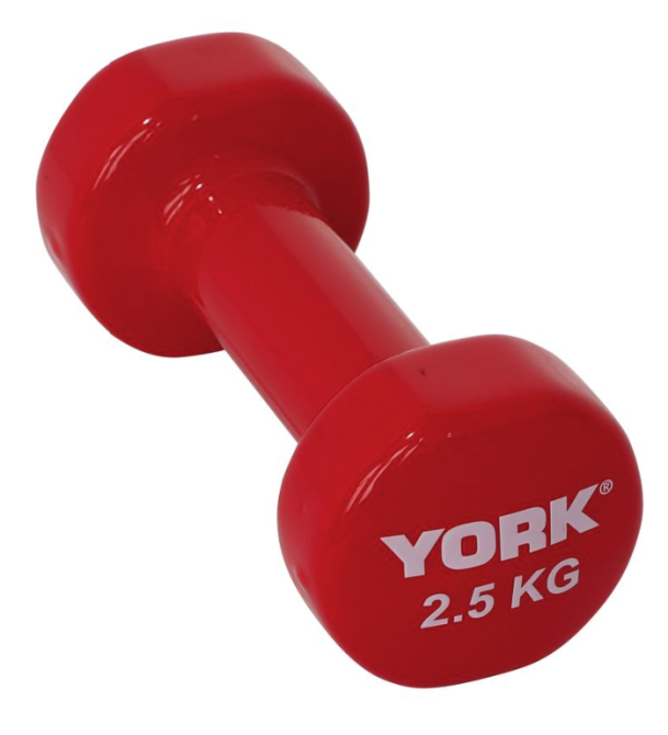 Гантелі для фітнесу вінілові круглі York Fitness 2х2,5кг червоний Киев - изображение 2