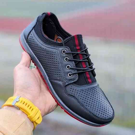 Мужские Мокасины Летние Черные Кроссовки Сеточка Перфорированный в дырочку (размеры: 40,41,42,43,44,45)- 218-2 Днепр