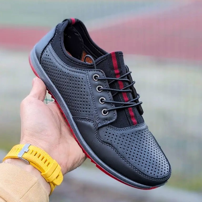 Мужские Мокасины Летние Черные Кроссовки Сеточка Перфорированный в дырочку (размеры: 40,41,42,43,44,45)- 218-2 Днепр - изображение 6