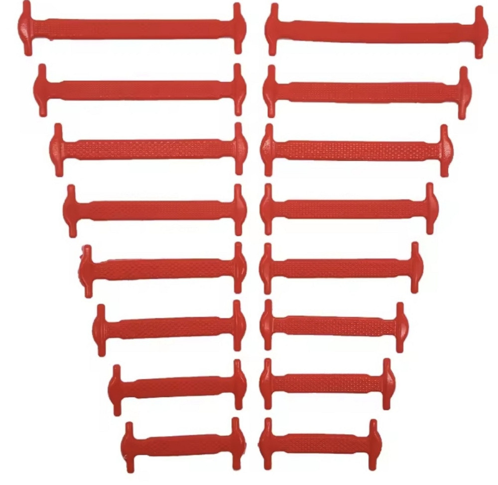 Шнурки силиконовые ленивые 16 шт Красный Смела - изображение 1