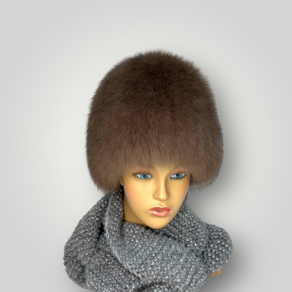 Шапка женская меховая Виктория Коричневый Харьков - изображение 1