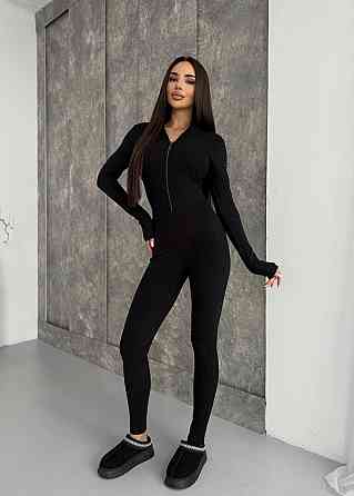 Женский теплый облегающий комбинезон пума Черный, 44/46 Одесса
