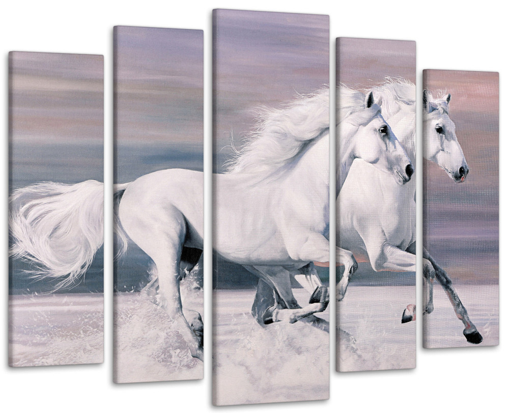 Модульная картина в гостиную / спальню Пара белых лошадей Art-478_5 ( 80х118см ) 115x170 см Киев - изображение 1