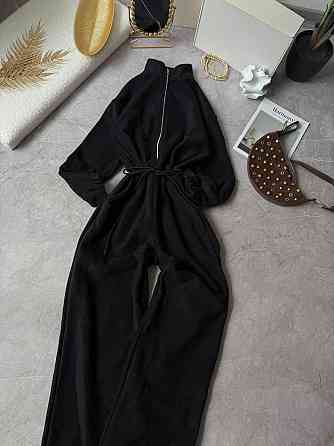 Женский теплый повседневный комбинезон из двухстороннего флиса Черный, 48/52 Одесса