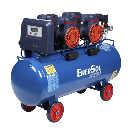 Мощный компрессор воздушный безмасляный EnerSol ES-AC885-100-4OF: ресивера 100 л, 3.36 кВт, 8 бар, вес 46.5кг Киев