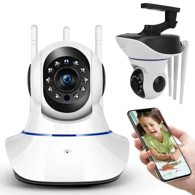 Беспроводная поворотная камера WIFI IP360 Elite Lux EL-Q5 на 5 антенн с датчиком движения и ночным видением Коломия - фото 1