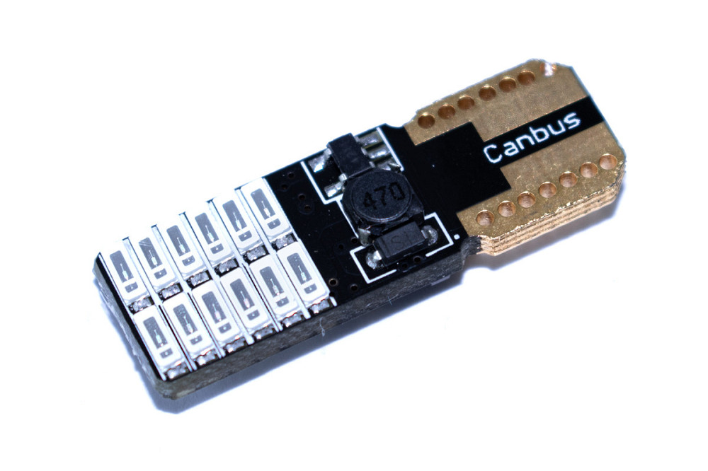 Світлодіодна лампа AllLight T10 24 діоди 4014 W2,1x9,5d 12 V BLUE + обманка та драйвер Харків - фото 1