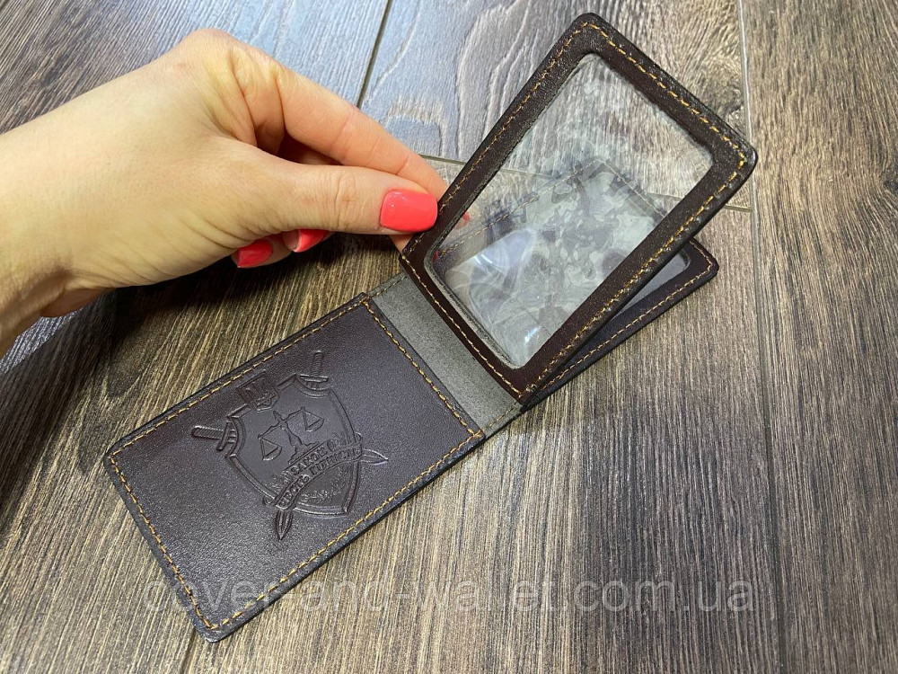 Шкіряна обкладинка на посвідчення Прокуратура України з додатковим клапаном Київ - фото 2