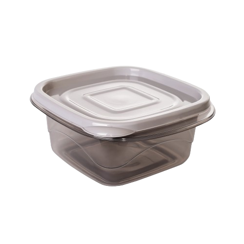 Контейнер для харчових продуктів 2,1л квадратний коричневий прозорий/какао Омега Алеана Житомир - фото 1