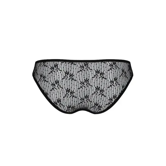 Трусики-сліпи з мереживною сіточкою Passion DINA THONG S/M, black Львов