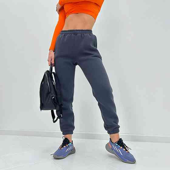 Жіночі спортивні штани на флісі "Mirage" Турція оптом | Норма і батал Графіт, 50-52 Київ