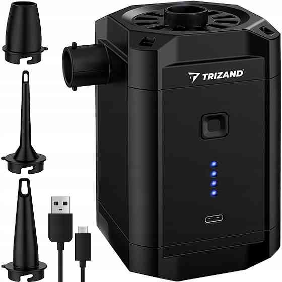 Аккумуляторный Насос для матрасов с 3 насадками Trizand (20790) Black Нововолынск