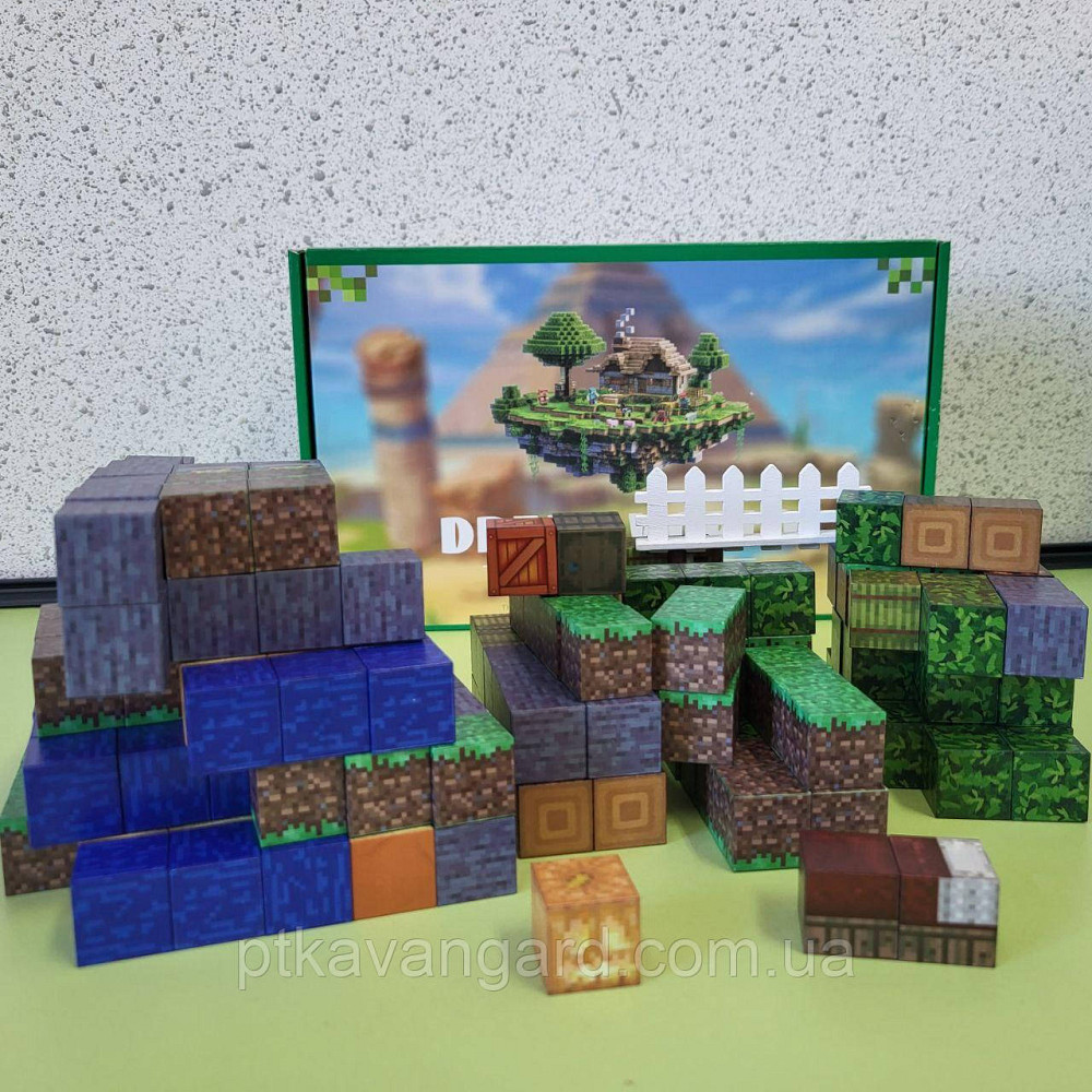 Магнитный конструктор Minecraft 203 магнитных блоков + 6 фигурок Dream World LZCK 085 Хмельницкий - изображение 5