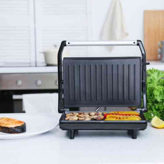 Настільний гриль для гамбургерів електричний Magio, Електрогри для м'ясних страв Грильниця стейків EB-90 Львів