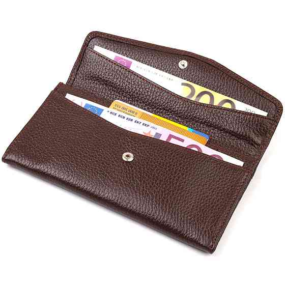 Удобное женское портмоне из натуральной кожи флотар CANPELLINI 21696 Коричневое Киев