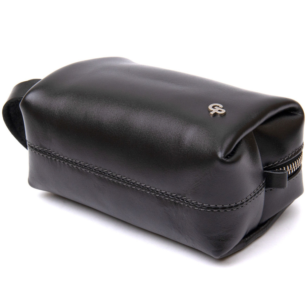 Шкіряна глянсова чоловіча косметичка Чорний (GRANDE PELLE) Київ - фото 10