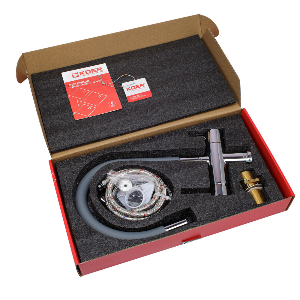 Кухонний змішувач з силік. виливом і вих. для питної води KOER KB-72002-01 (KR3383) Київ - фото 10