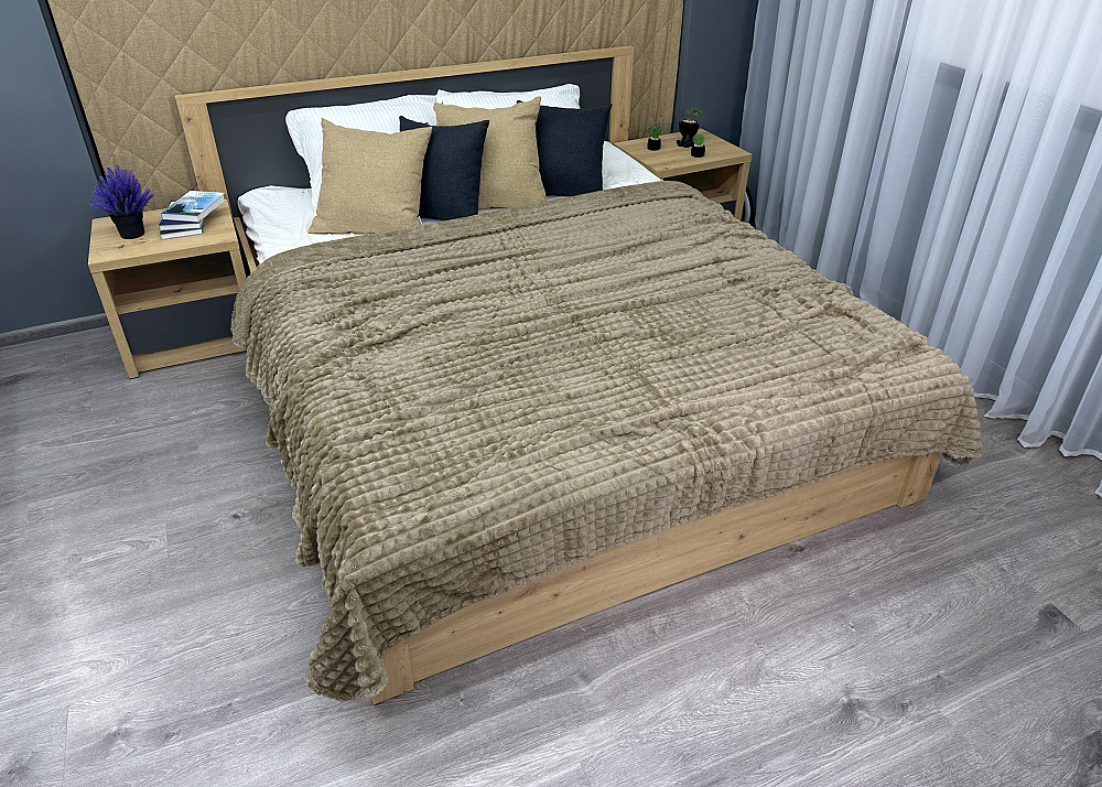 Плед-покривало Кубик 200х220 см (+-10см) Тауп (87-230) Київ - фото 3