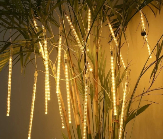 Гірлянда світлодіодні бурульки 8 шт. 50 см (прозорий шнур) Золотий Вінниця - фото 4